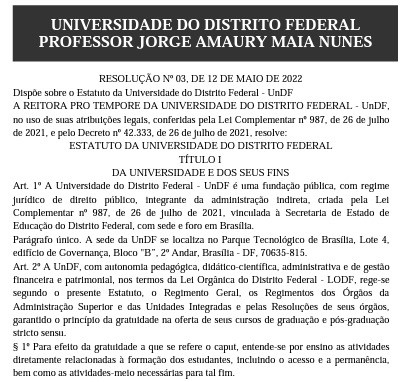 Imagem: Reprodução DODF