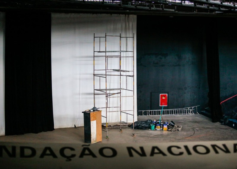 Teatro Plínio Marcos em obras | Foto: Hugo Lira