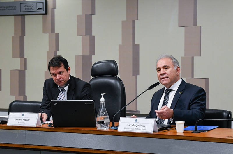 Em audiência pública na Comissão de Fiscalização e Controle nesta quarta-feira (6), o ministro da Saúde, Marcelo Queiroga prestou esclarecimentos sobre o quadro atual da saúde no Brasil - Roque de Sá/Agência Senado