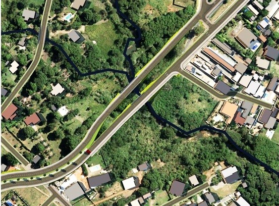 Projeto prevê implantação de ciclovia e ponte sobre o córrego Vicente Pires | Arte: Ascom/SODF