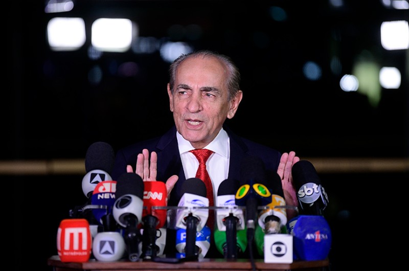 Marcelo Castro em entrevista coletiva no início deste mês: senador é o relator-geral do Orçamento de 2023 - Pedro França/Agência Senado