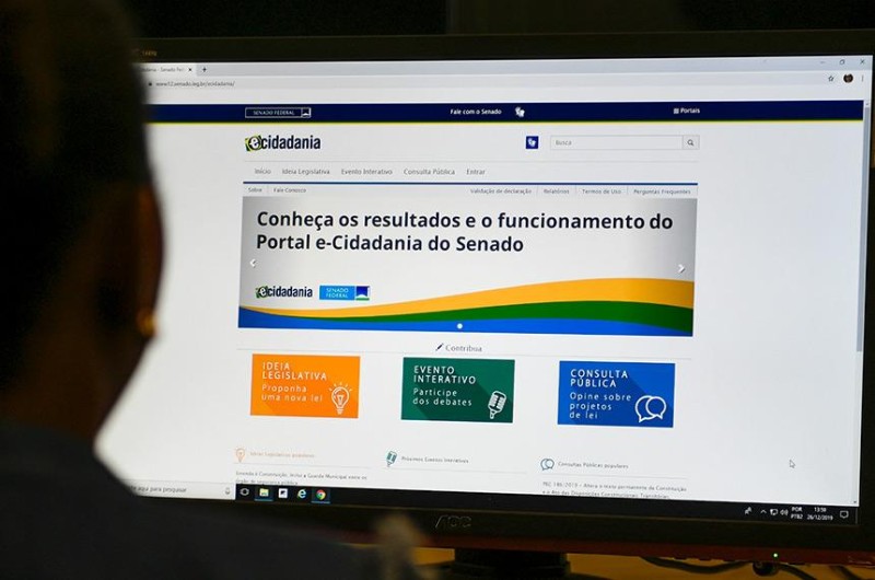Portal teve mais de 130 milhões de acessos em 2021; cidadãos podem opinar, apoiar e até propor leis - Leonardo Sá/Agência Senado