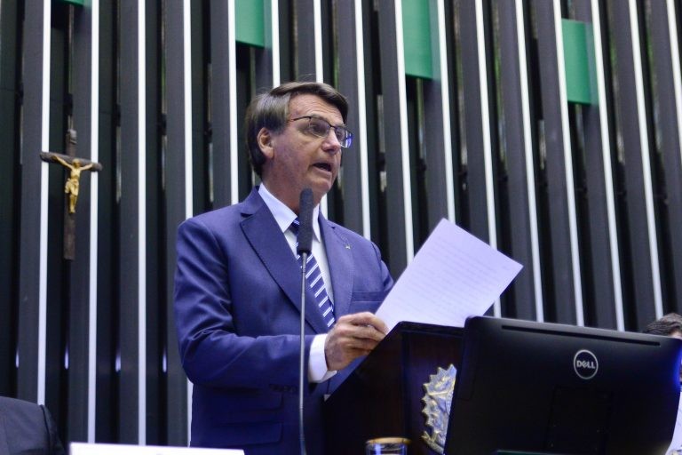 Jair Bolsonaro discursou na sessão de abertura dos trabalhos legislativos - (Foto: Nilson Bastian /Câmara dos Deputados)